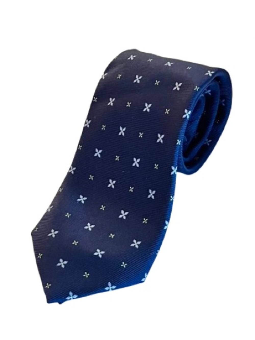 CHARLES TYRWHITT- Classic Navy Men's 100% Silk Tie with Light Blue Motif